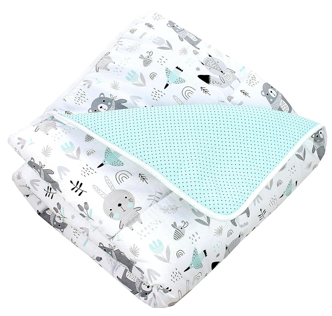 TupTam Baby Spielmatte Kinder Grosse Spieldecke Gepolstert XXL Krabbeldecke 120 x 120 cm Babyzimmer