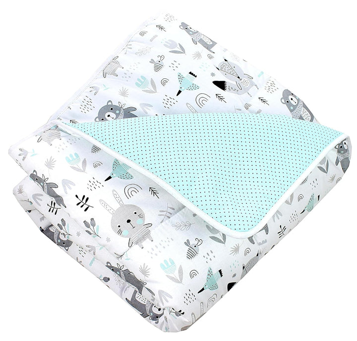 TupTam Baby Spielmatte Kinder Grosse Spieldecke Gepolstert XXL Krabbeldecke 120 x 120 cm Babyzimmer