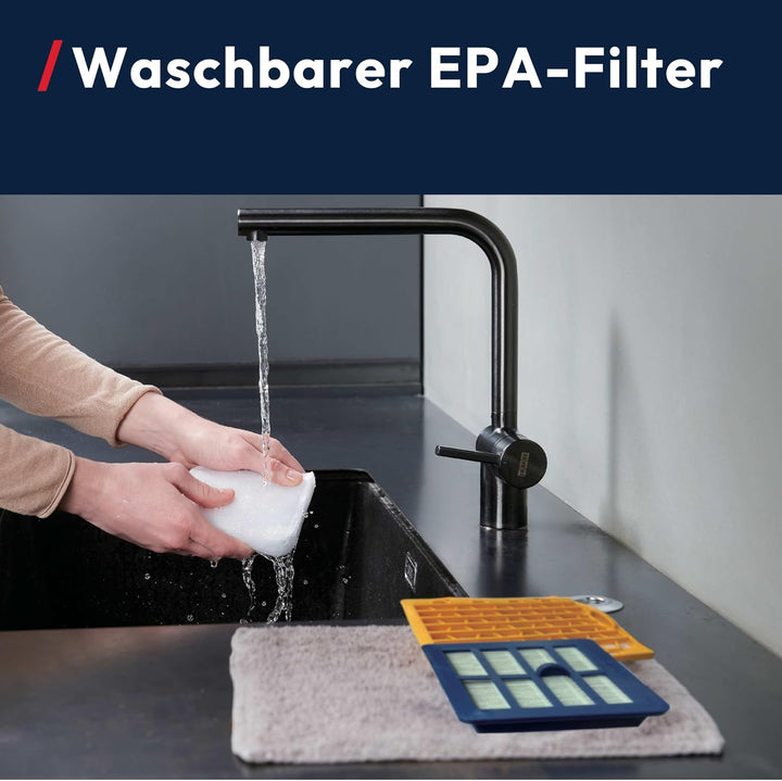 Hoover HE1 kompakter, leistungsstarker Bodenstaubsauger für Hartböden & Teppiche, EPA-Staubfilter, 2
