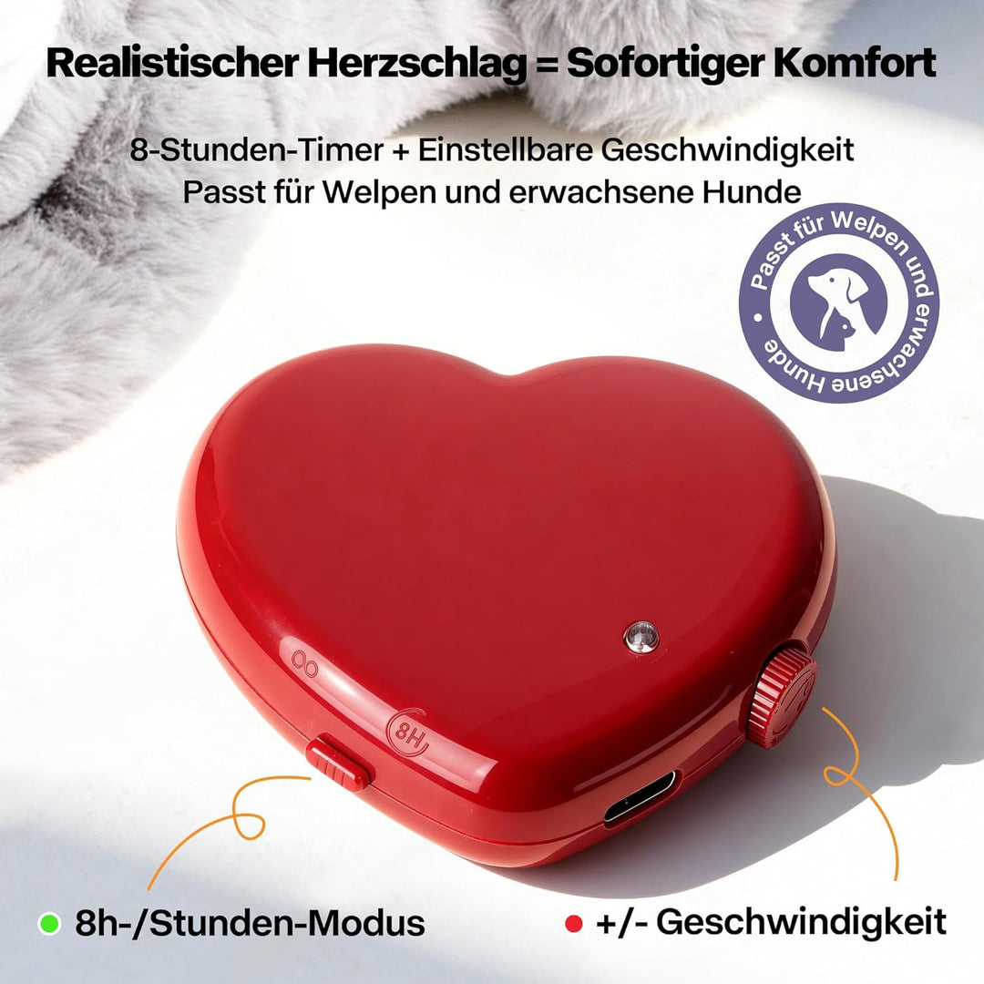 Pet Prime Hundeherzschlag Spielzeug Welpe Verhaltenshilfe Spielzeug Herzschlag Plüschtier für Hausti