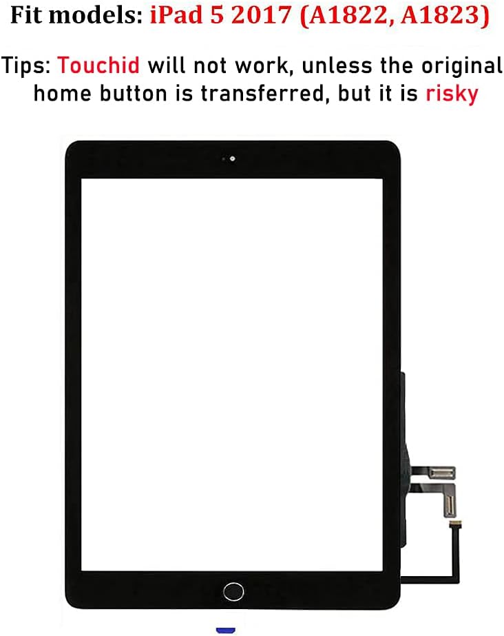 JPUNG Digitizer für iPad 5 Ersatz Bildschirm 9.7 Inch 2017, Only für 5.Generation Touchscreen Displa