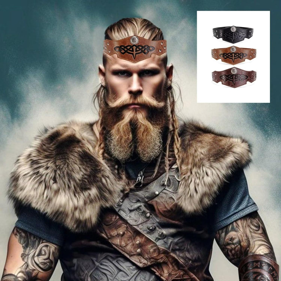 Renaissance-Accessoires, Kunstleder-Wikinger-Kopfschmuck, verstellbares Wikinger-Kostüm-Accessoire f