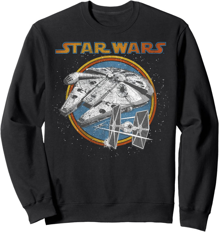 Star Wars Millennium Falcon & TIE Fighter In The Stars Logo Sweatshirt