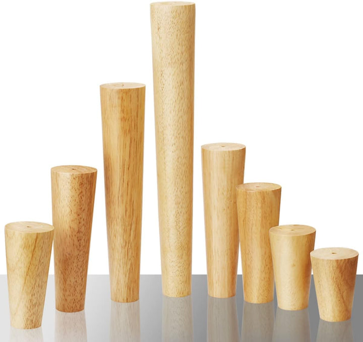 Qrity Holz Tischbeine, 4 Stück Holzfüsse Möbelfüsse Sofafüsse mit Montageplatten & Schrauben für Sch