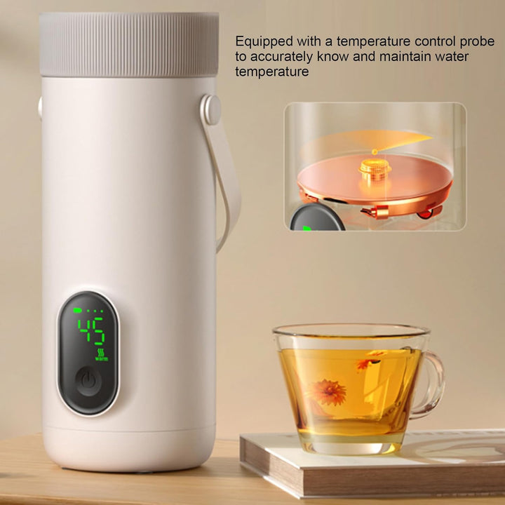 Tonysa Tragbarer Elektrischer Wasserkocher 350 Ml, Edelstahl, 27000 -mAh -Akku, USB Antrieb, für Aut