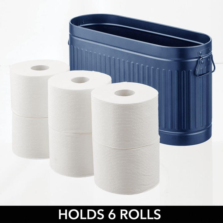 mDesign Ersatzrollenhalter für 6 Rollen Toilettenpapier – geräumiger Klopapierhalter im Retro-Design
