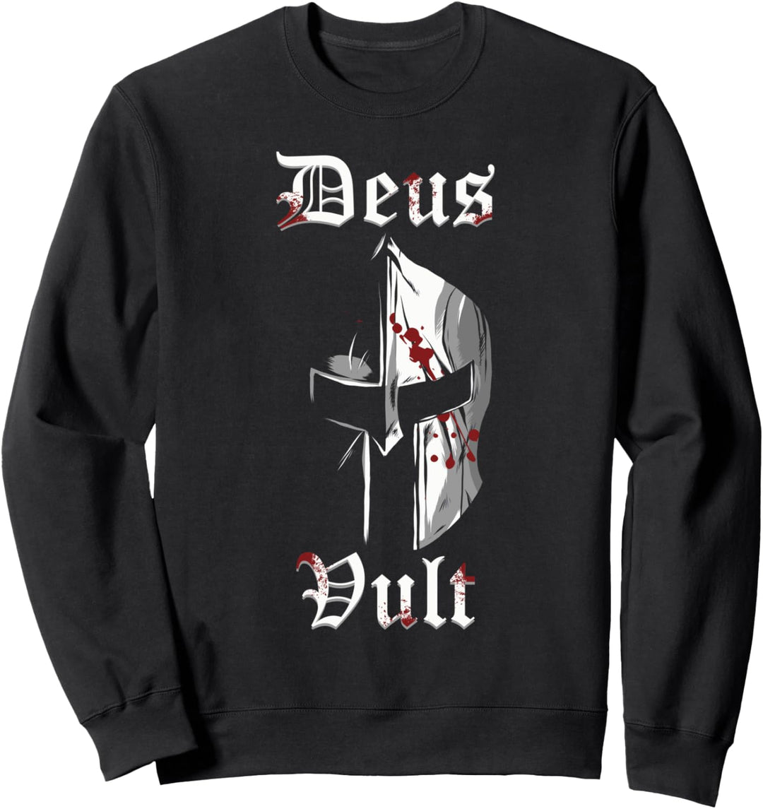 Deus Vult Kreuzritter Tempelritter Mittelalter Sweatshirt