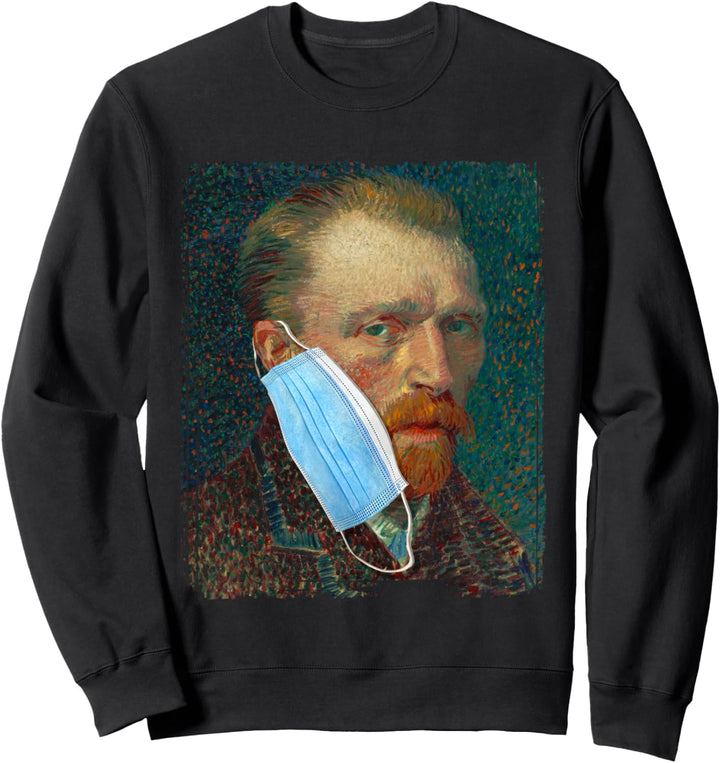 Lustige Van Gogh Meme trägt eine soziale Distanzierung Sweatshirt