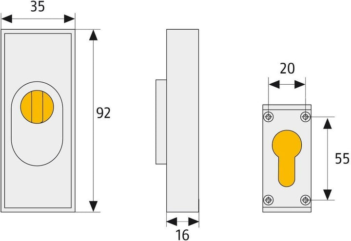 ABUS Tür-Schutzrosette RSZS316 mit Zylinderschutz für Metalltüren, edelstahl, 12543, Edelstahl