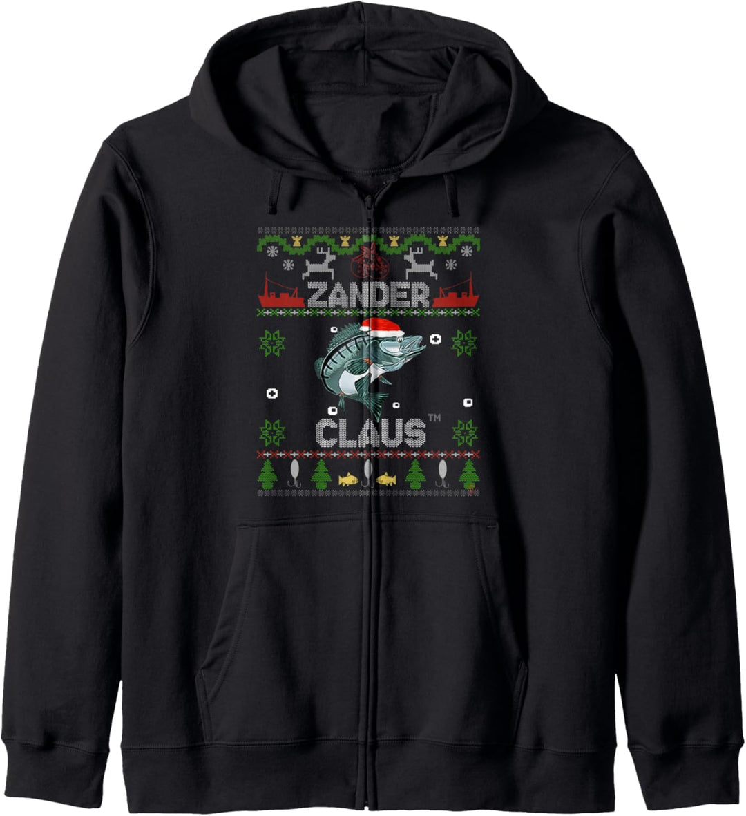 Zander Claus - Weihnachtspulli für Angler lustiger Weihnacht Kapuzenjacke