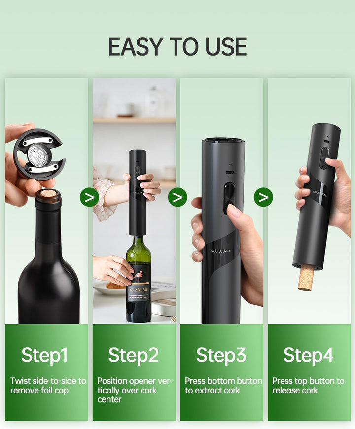 CIRCLE JOY Elektrischer Korkenzieher Wiederaufladbare 7-in-1 Weinöffner Geschenkset mit Elektrischem
