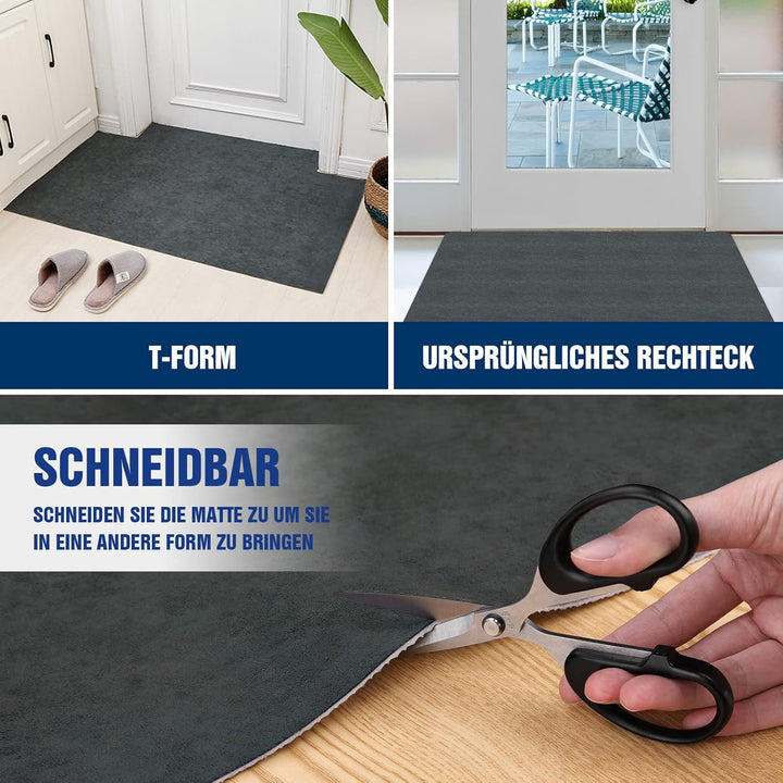 Fussmatte innen, waschbar Schmutzfangmatte, superdünne Eingangstürmatte, strapazierfähige Türmatte S