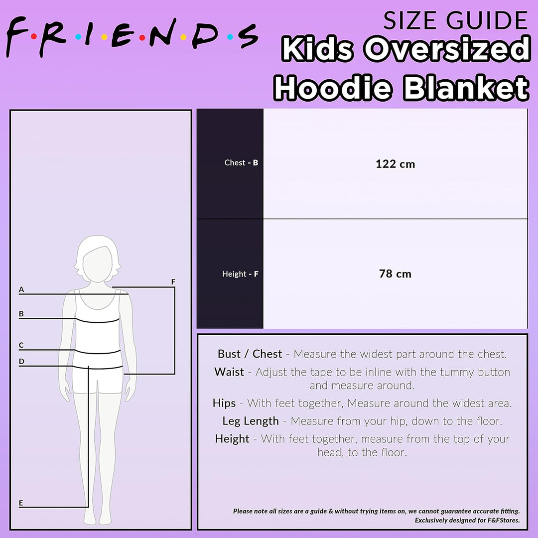 FRIENDS Übergrosse Decke Hoodie Fanell Oversized Hoodie Kapuzenpullover