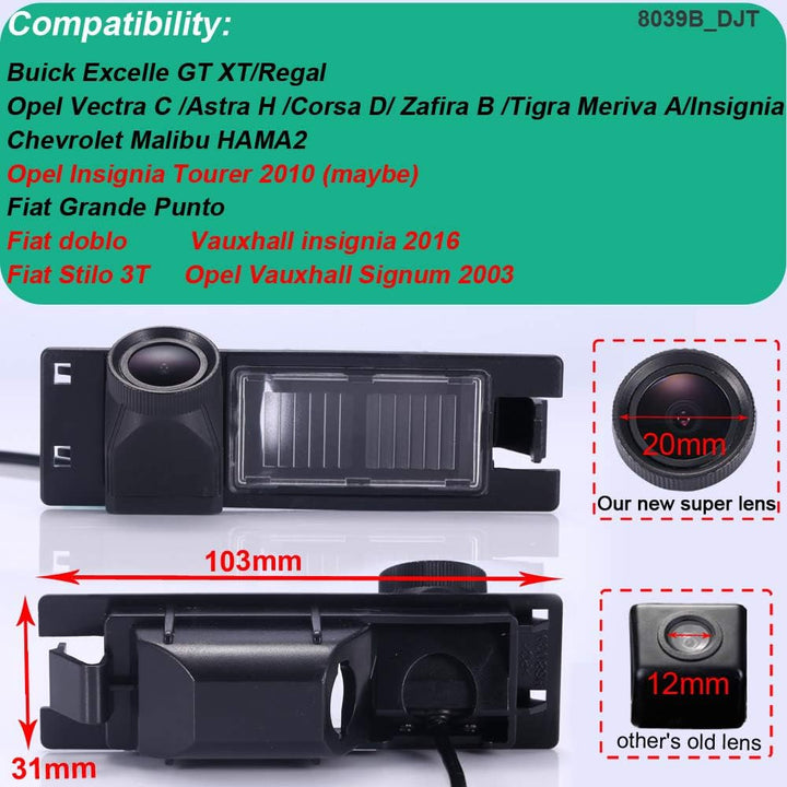 20mm HD Lens Wasserdicht Auto Rückfahrkamera für Opel Astra H Corsa D Zafira B Insignia Haydo MPE/M1