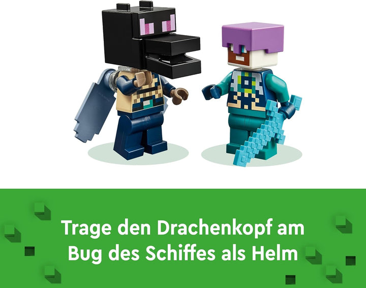 LEGO Minecraft Der Enderdrache und das Endschiff, Action-Spielzeug und Entdeckerset, Bauset zum Vide