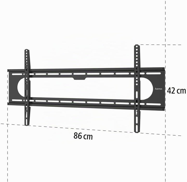 Hama TV Wandhalterung (37 - 90 Zoll TV Halterung für Fernseher bis zu 100kg, max. VESA 800x400, fest