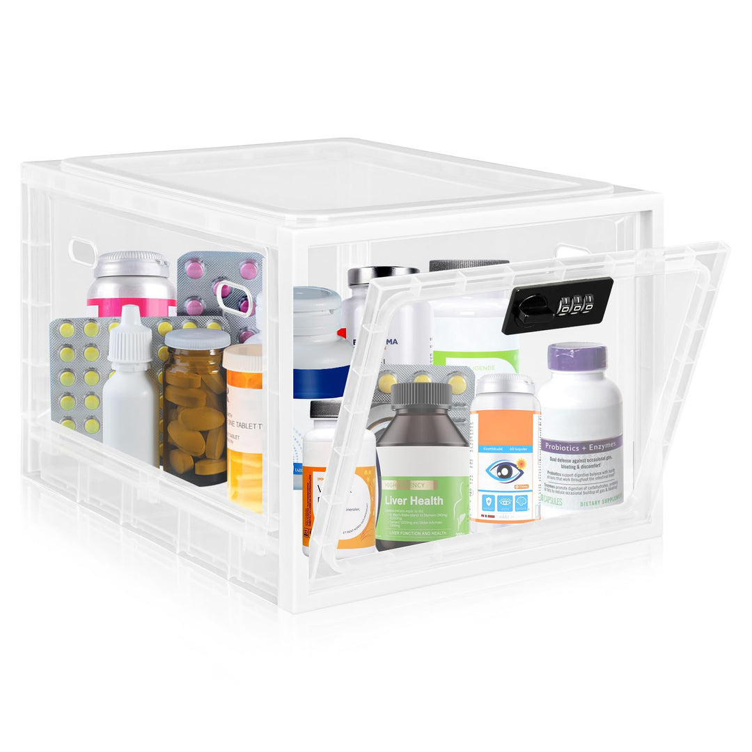 Gemaxvoled Abschliessbare Box, durchsichtige Box für Medikamente, Premium-Material abschliessbare La