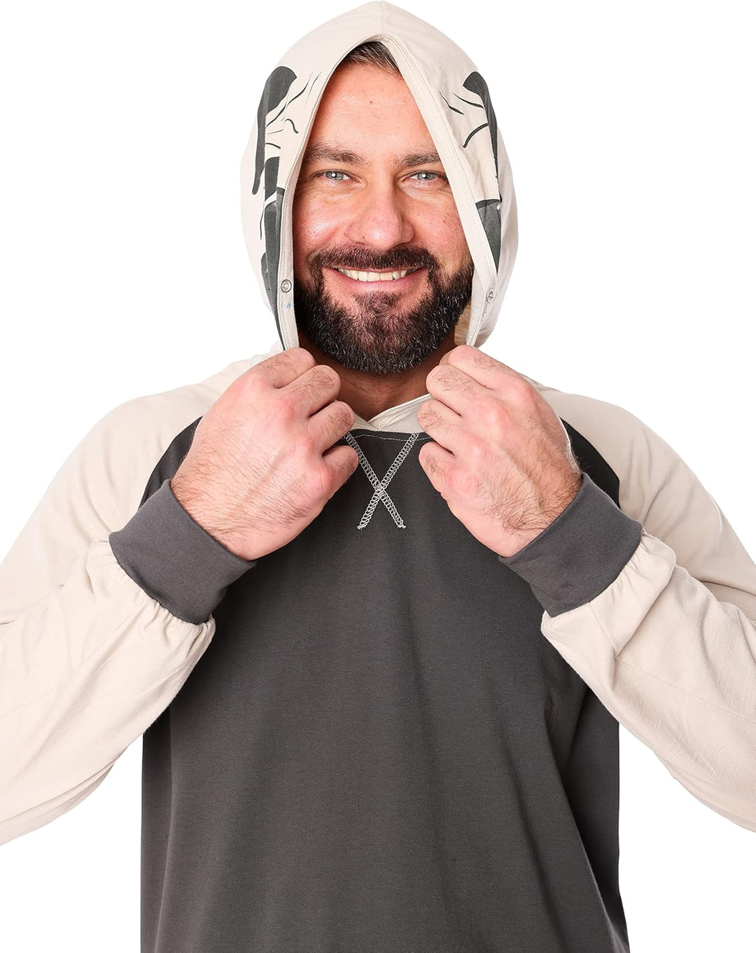 Ladeheid Herren Schlafanzug Zweiteiler aus Baumwolle Langarm Tier Kostüm Tiermotiv Verkleidung mit K