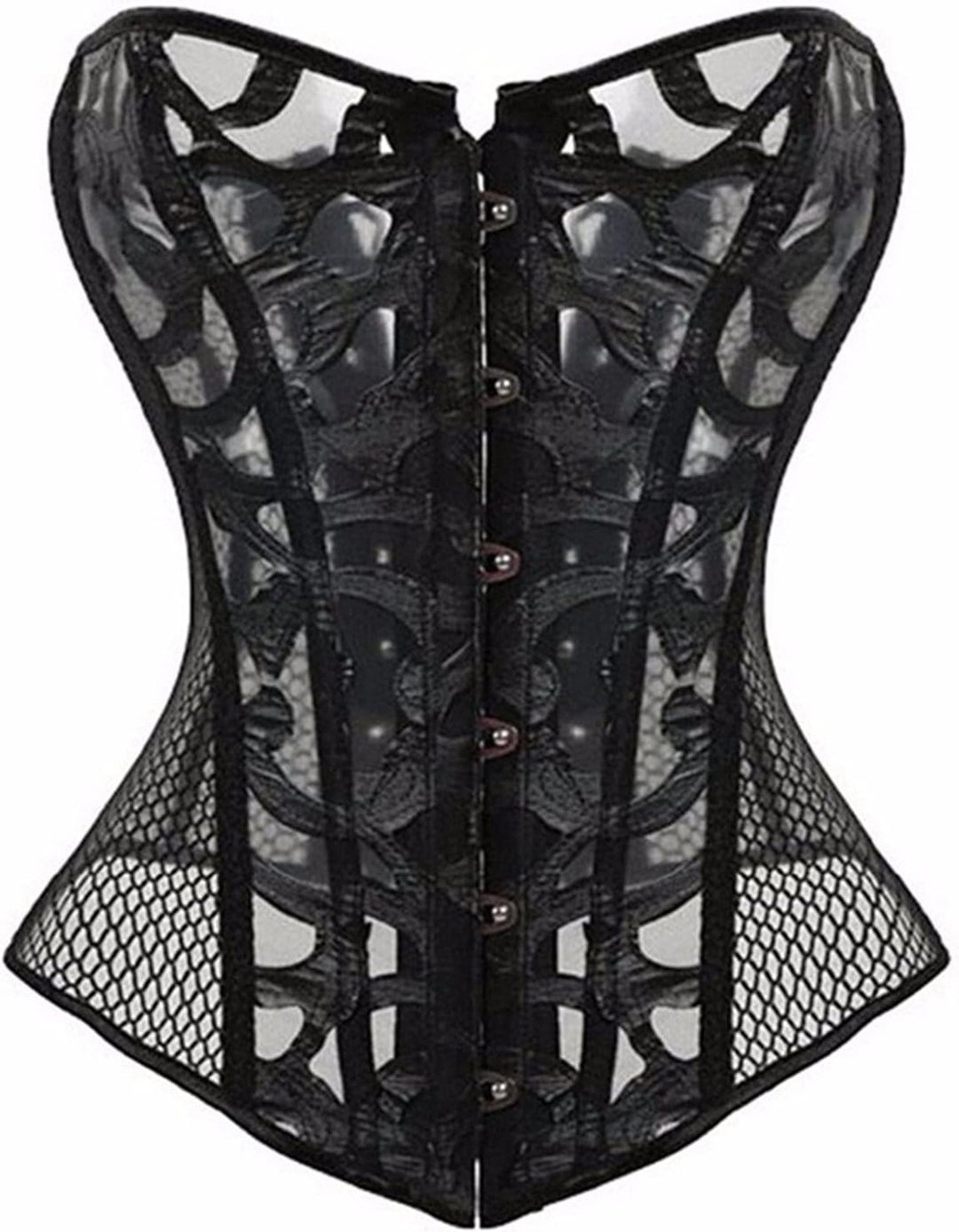 Josamogre Corsagen und Korsetts mesh hohl Spitze Bustier Vollbrust sexy Gothic schnüren Burlesque Da