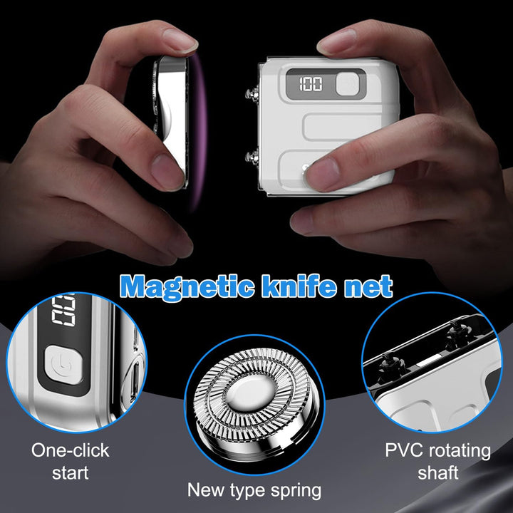 Mini Rasierer Herren Elektrisch, Tragbar Magnetisch Elektrorasierer Herren USB Wiederaufladbare Nass
