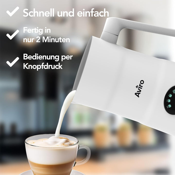 Brixy 4 in 1 Elektrischer Milchaufschäumer - 350 ml - Aufschäumen und Erhitzen - Cappuccino - Spülma