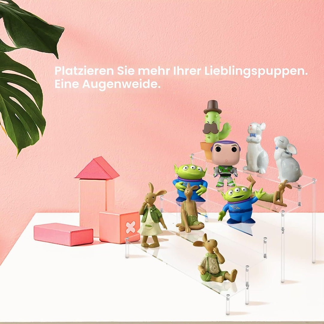 Giyiprpi 5-Stufig Acryl Display Ständer, Transparentes Tischplatte Klar Riser Display Regal für Deko