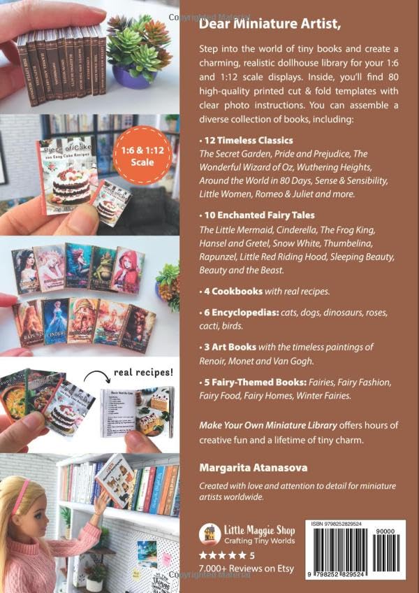 Make Your Own Miniature Library: 80 Tiny DIY Books in 1:6 and 1:12 Scale, Taschenbuch