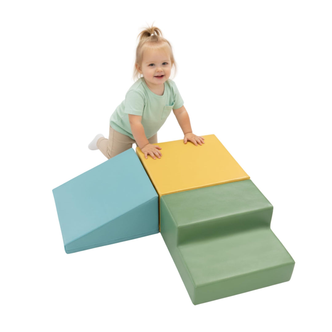 IGLU SOFT PLAY Set mit 3 Schaumstoffblöcken für die Motorik für Babys weich riesig aus Schaumstoff (
