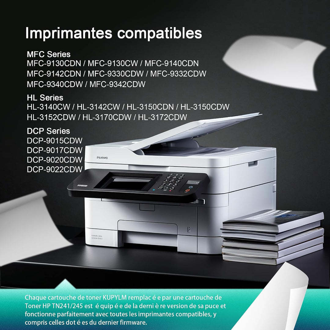 KUPYLM TN241 TN245 Tonerkartusche kompatibel für Brother TN-241 TN-245 für MFC-9330CDW DCP-9020CDW M
