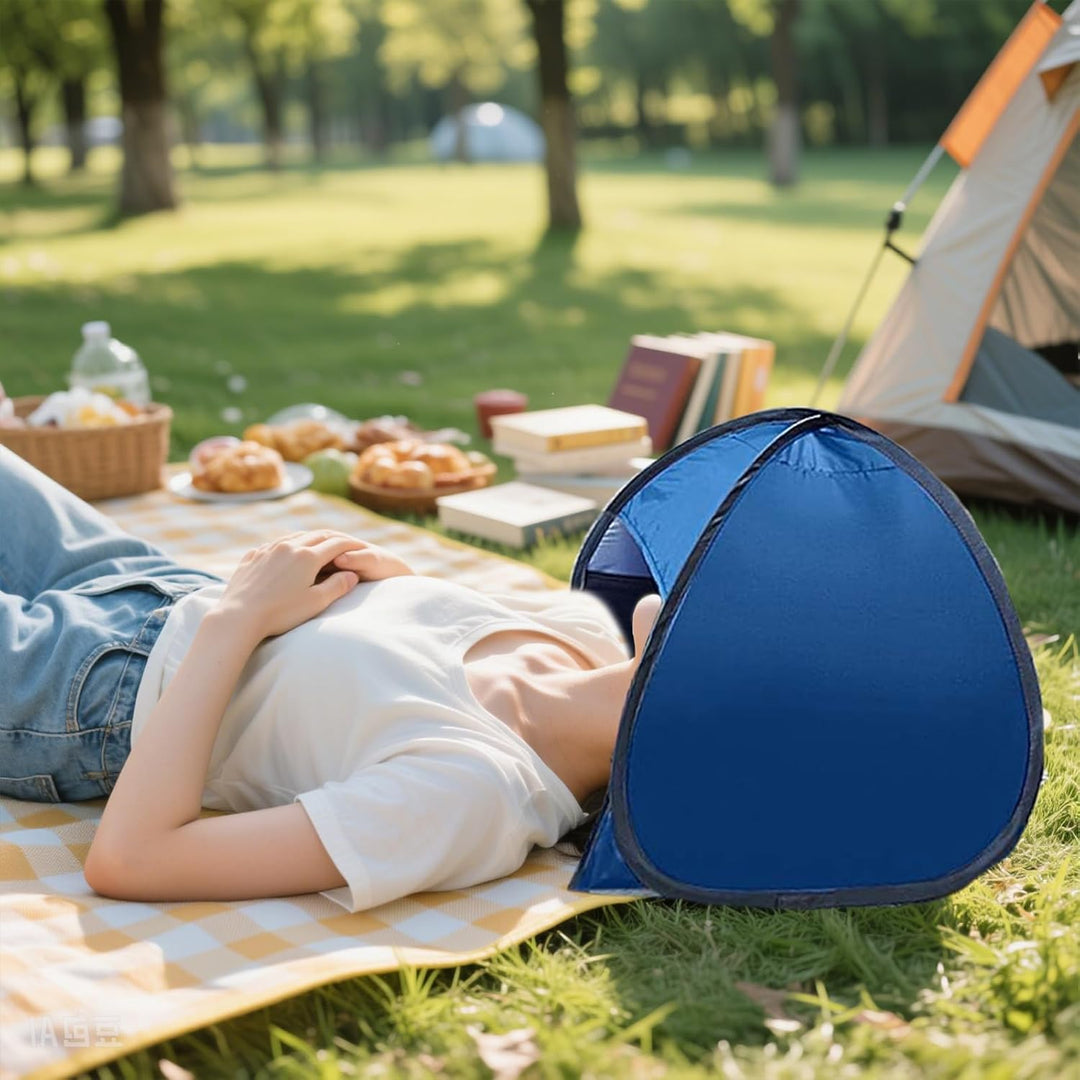 Blau Mini Kopfzelt, Grösse M Pop-Up-Strandzelt, Strandmuschel Pop Up Mini, Tragbare Kopfstütze Zelt,