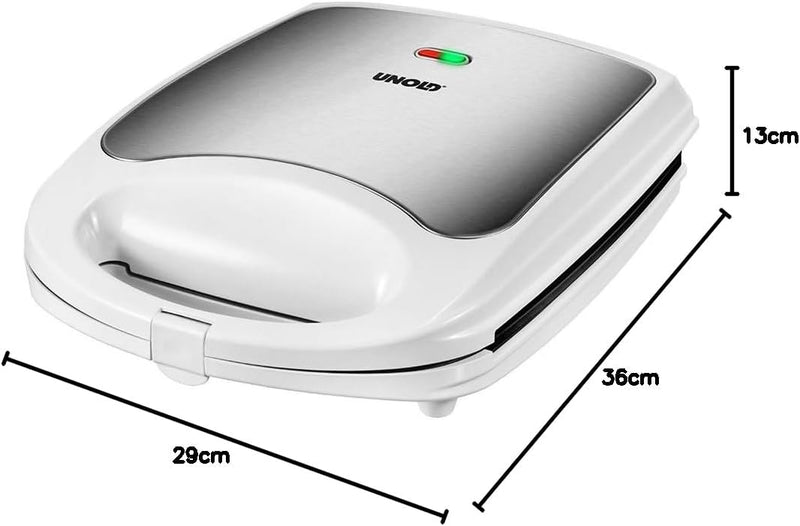 Unold 48480 Sandwich Maker Quadro für 4 Toasts gleichzeitig, Antihaft-Beschichtung, Wärmeisolierung,