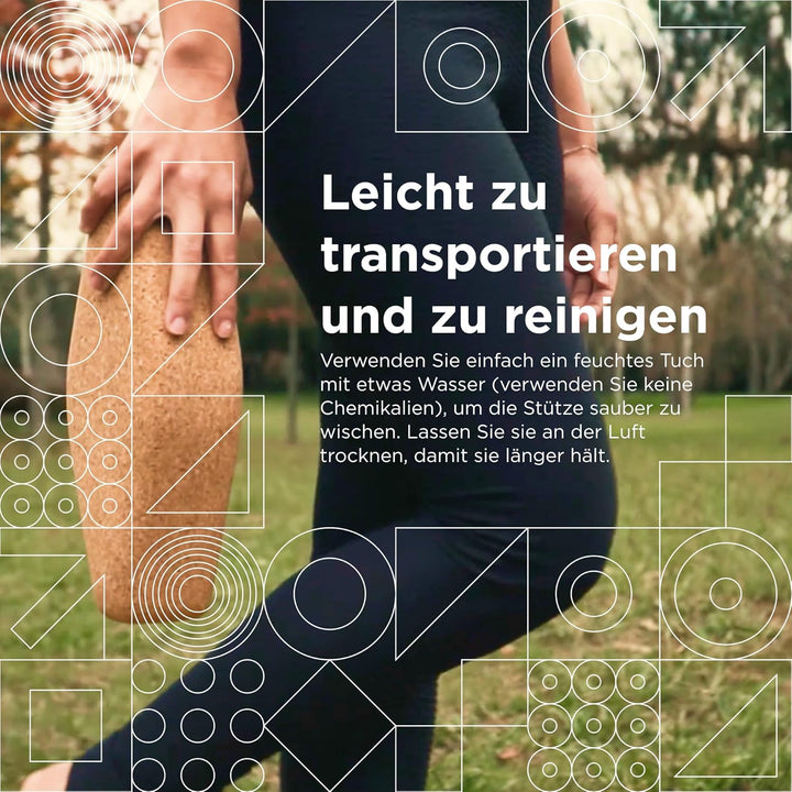 Go4Cork Kork Yoga Block in Ei-Form | 28x10x7,6 cm | Perfekter Komfort-Grip | Alternative zu Schaumst