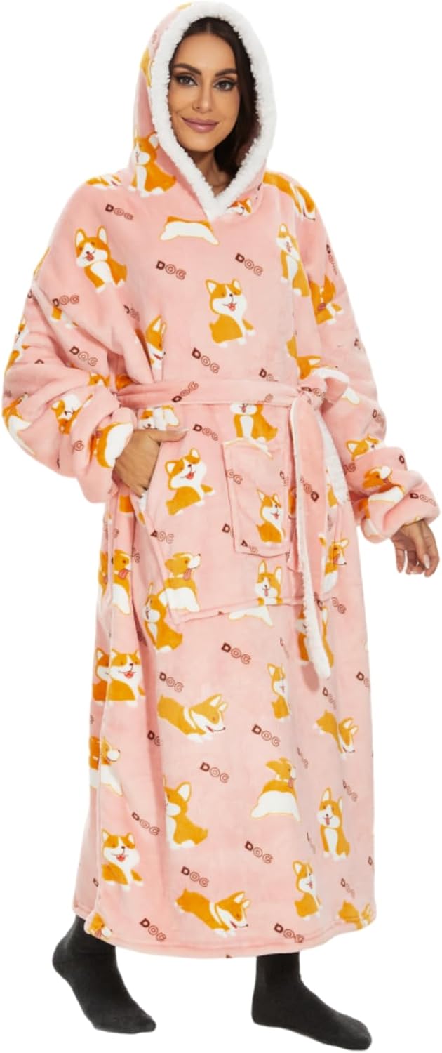 Oversized Hoodie Decke Damen，Verlängern Decken Hoodie,Extra Dick und Warm Deckenpullover，Blanket Hoo