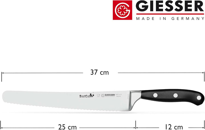 GIESSER seit 1776 - Made in Germany - scharfes Universalmesser geschmiedet 25 cm Wellenschliff BestC