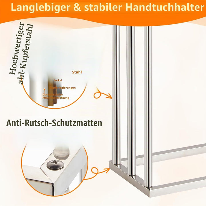 DECLUTTR Freistehende Handtuchhalter fürs Badezimmer, 3-stufiger Handtuchständer aus Edelstahl, Stän