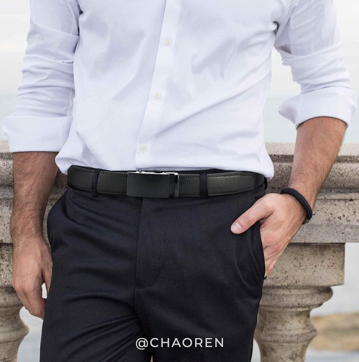 CHAOREN Automatik Gürtel Herren, Ledergürtel Herren, 35 mm Breit, Kürzbar | Präzise Anpassung für pe