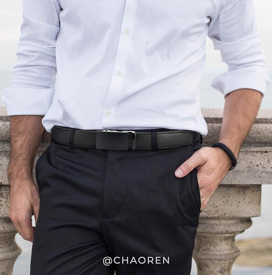 CHAOREN Automatik Gürtel Herren, Ledergürtel Herren, 35 mm Breit, Kürzbar | Präzise Anpassung für pe
