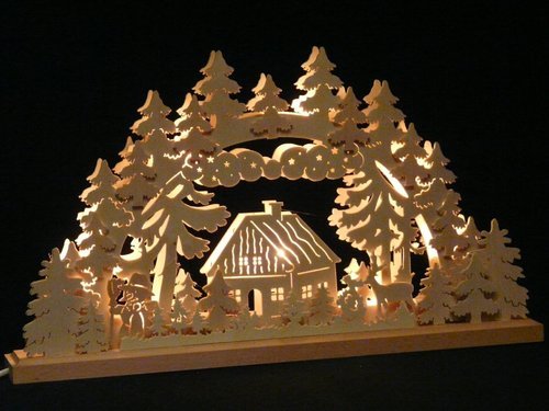 Original Erzgebirgischer Marken Schwibbogen Lichterbogen 50 X 31 cm S50-B_114