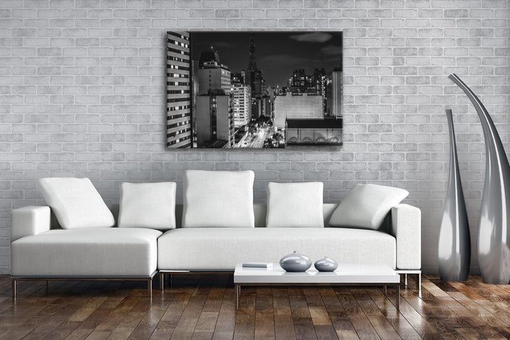 hellerleuchteten Strassen der Stadt Format: 100x70 Effekt: Schwarz/Weiss als Leinwand, Motiv fertig