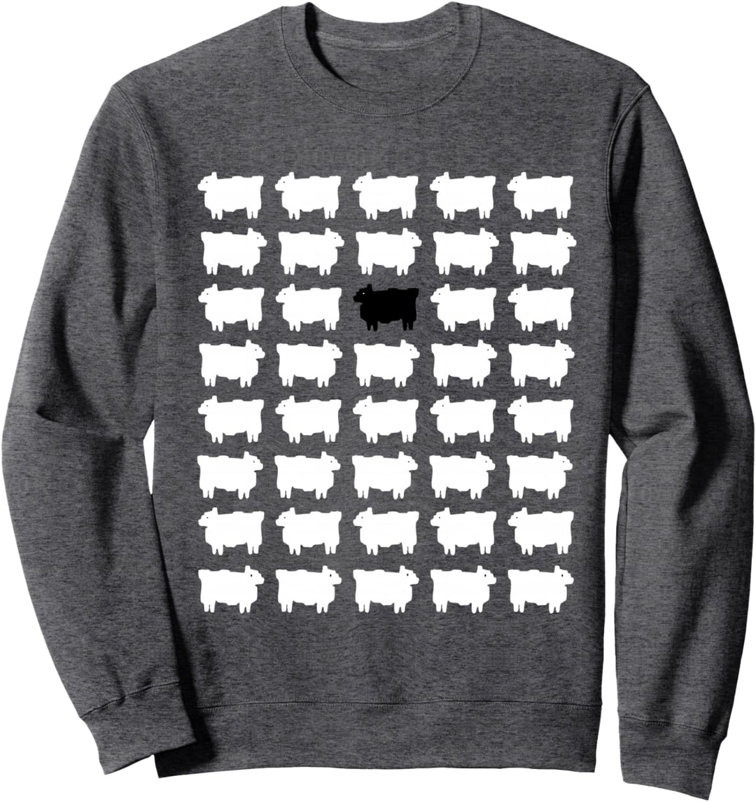 Princess Diana Pullover mit Schaf-Motiv, Schwarz Sweatshirt