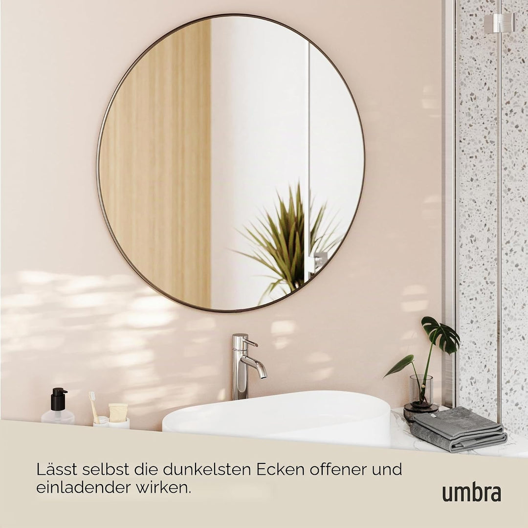 Umbra Hubba Wandspiegel - Runder Spiegel und Wanddeko für Diele, Badezimmer, Wohnzimmer und Mehr, 86