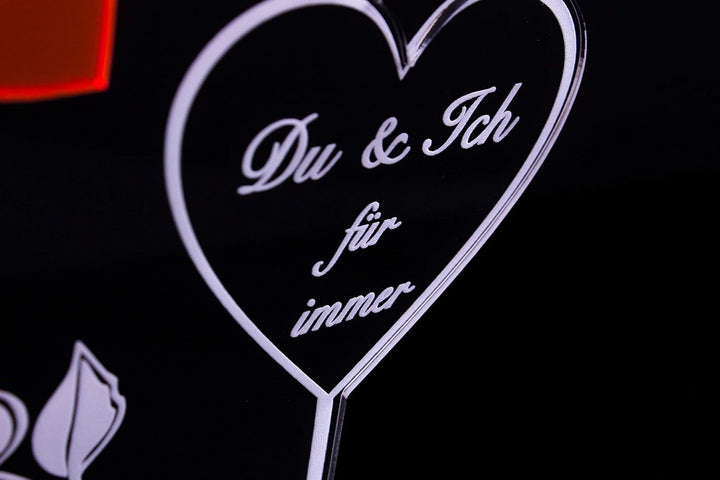 Acryl Schild in Doppelherz Form Liebe Mama, Perfekt zu Muttertag oder Weihnachten, mit Lasergravur,