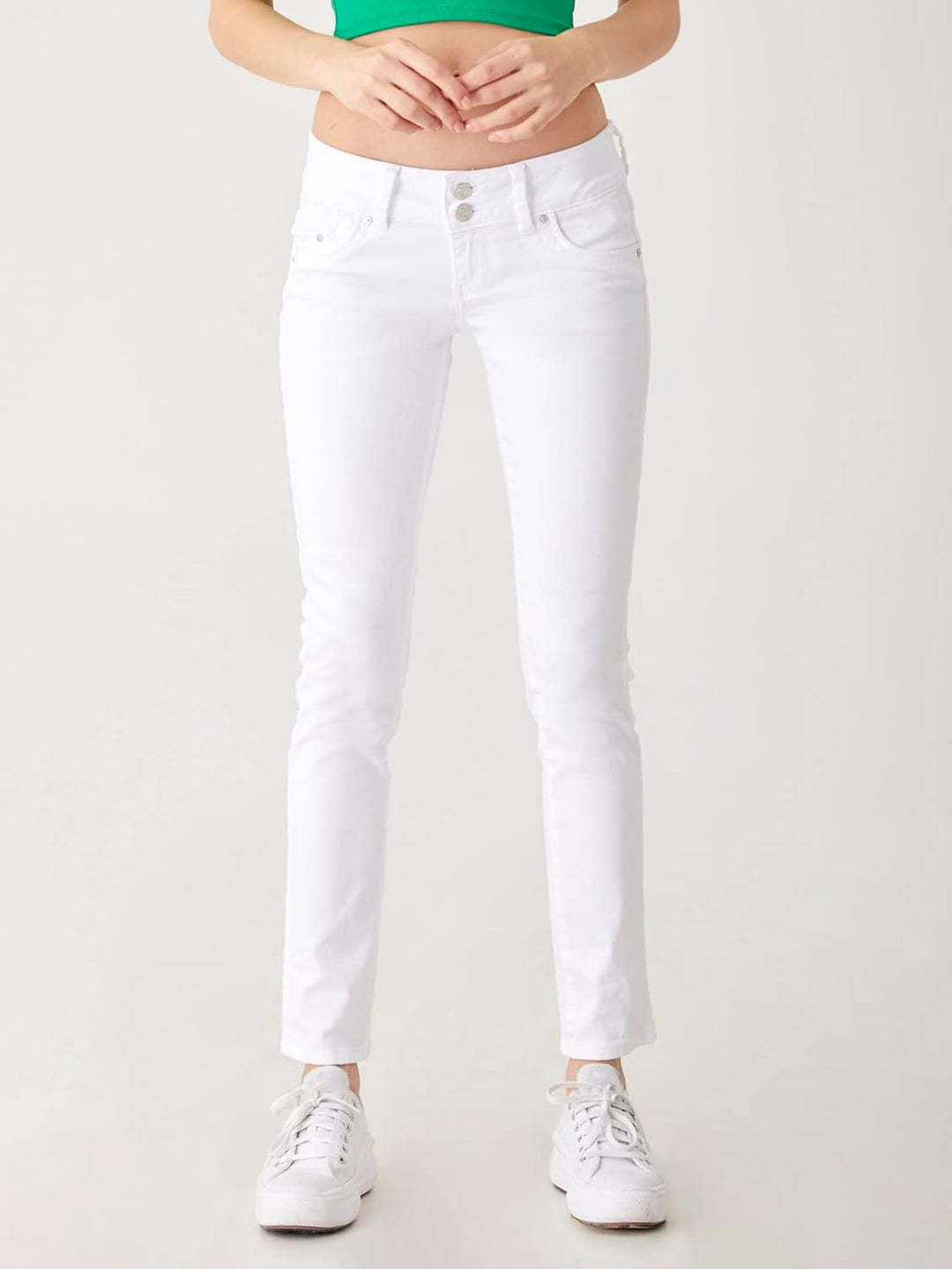 LTB Jeans - Damen - Molly - Low Waist - Slim Fit Jeans - Hosen 24W / 30L Weiss, 24W / 30L Weiss