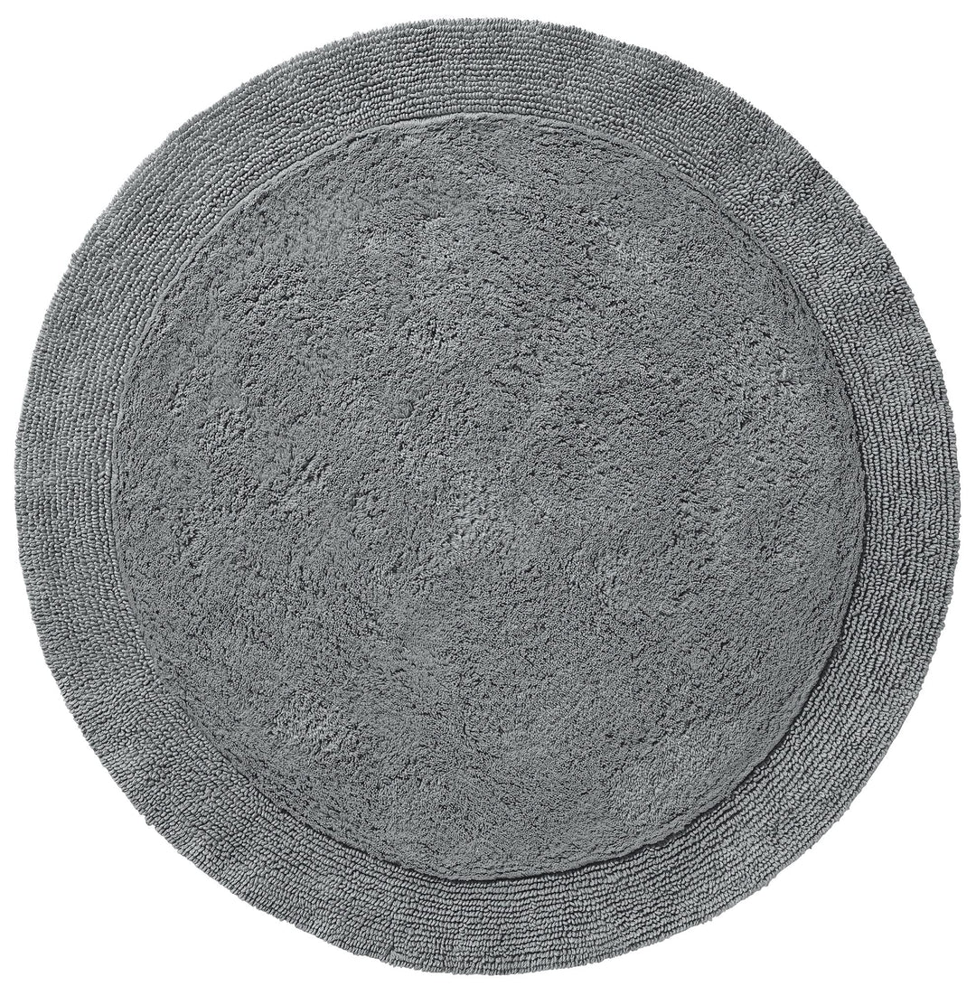 Erwin Müller Badematte, Badteppich Uni Serie Stuttgart grau Grösse rund: 90 cm Ø - extra dick, hohe