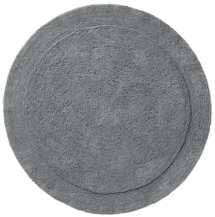 Erwin Müller Badematte, Badteppich Uni Serie Stuttgart grau Grösse rund: 90 cm Ø - extra dick, hohe