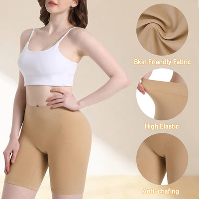 Damen Shorts Radlerhose Kurze, 3er Pack Anti Scheuern Unterhose für unter Kleider, Nahtlos Hohe Tail