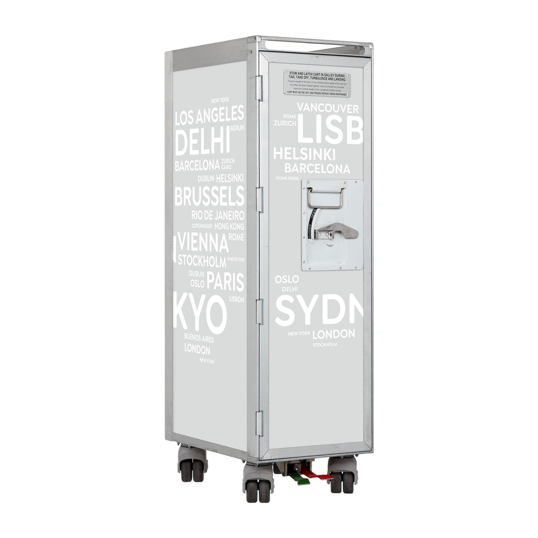Flugzeugtrolley City Airlinegrau (Originalrollen), Gebrauchtes Original aus der Luftfahrt - ausgemus