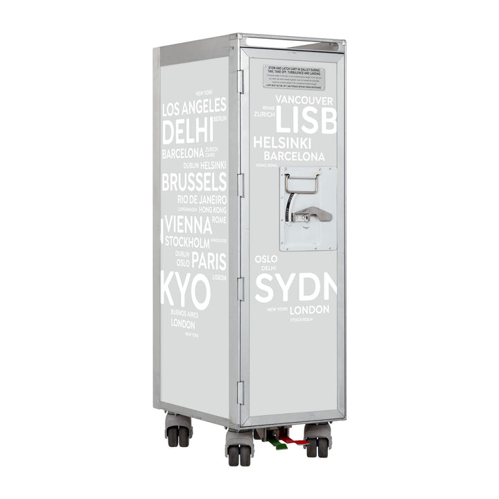 Flugzeugtrolley City Airlinegrau (Originalrollen), Gebrauchtes Original aus der Luftfahrt - ausgemus