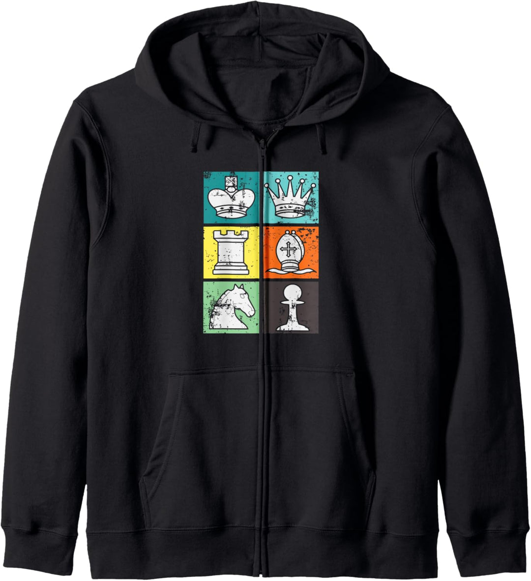 Retro Chess Pieces Competitive Chess Club Kapuzenjacke