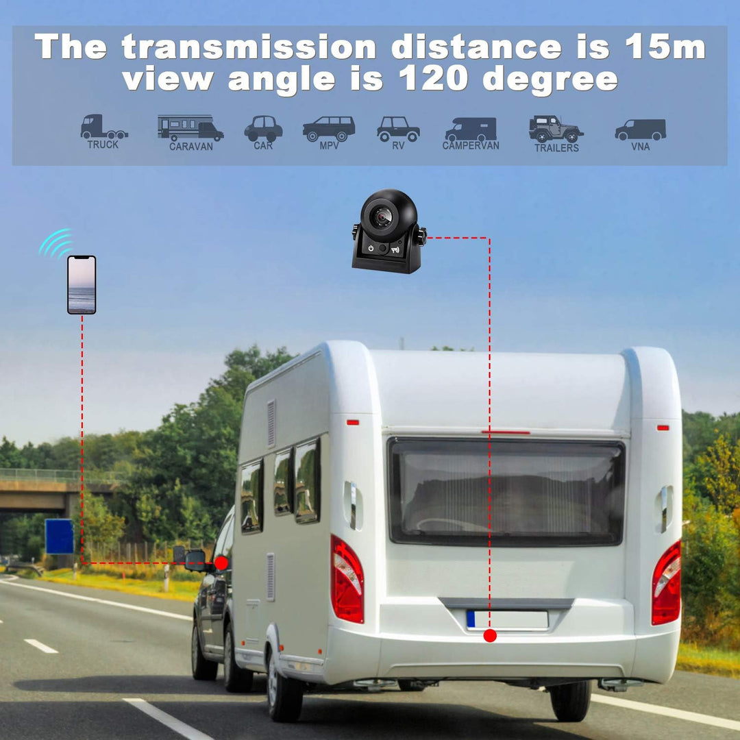 Kabellose Rückfahrkamera, Uzone WiFi Auto magnetische Rückfahrkamera Super Nachtsicht IP68 Wasserdic